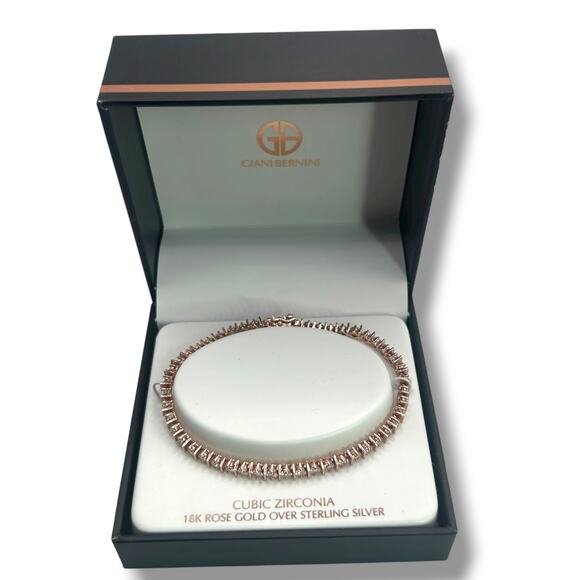 Giani Bernini Cubic Zirconia Tennis Bracelet 18k Rose Gold-Plate Sterling Silver - Picture 1 of 11
